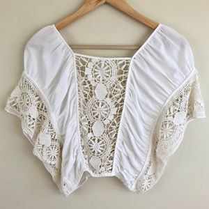 Free People Lace Boho Festival Crop Top